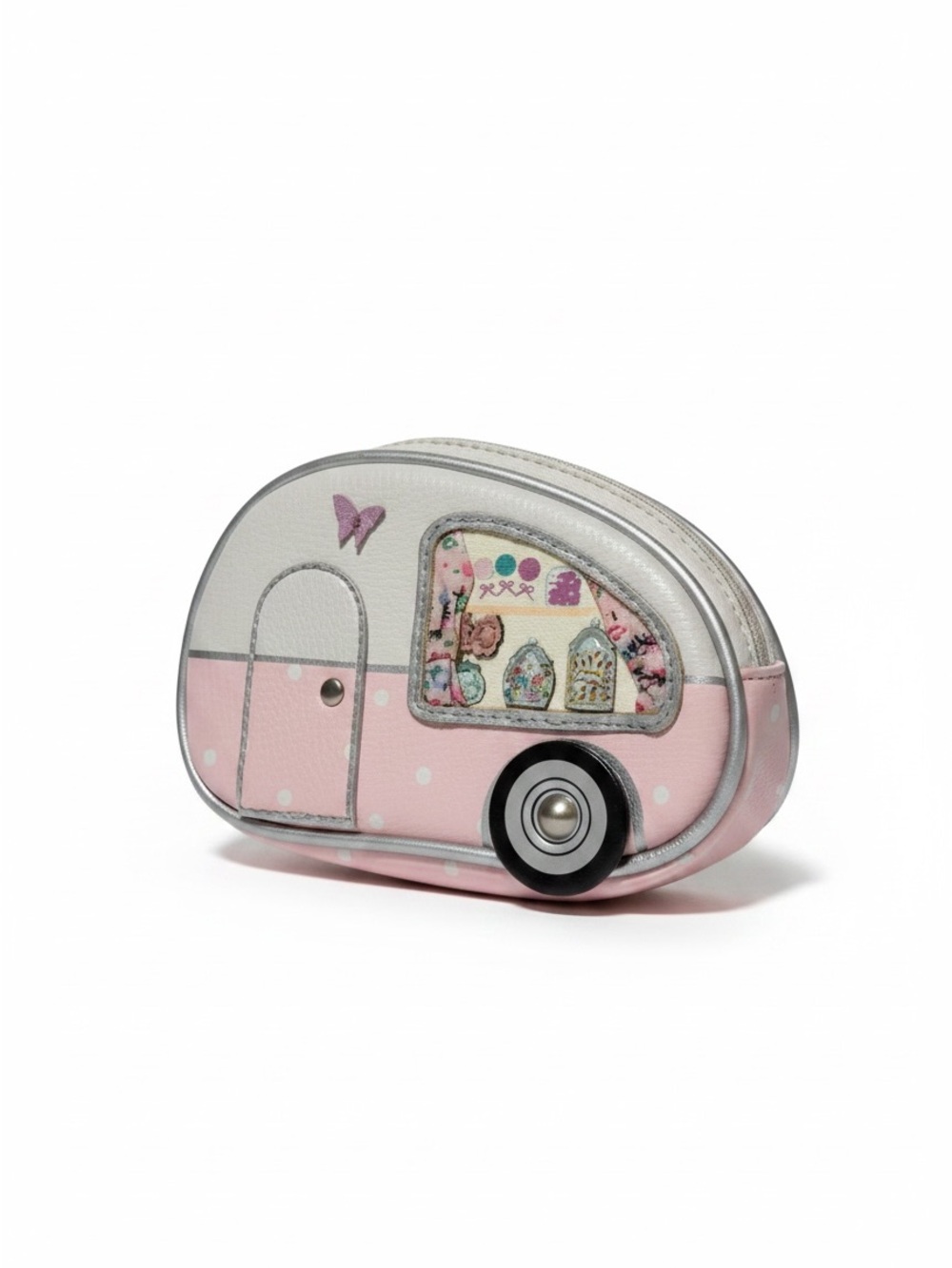 Vendula London Pink and Silver Caravan Camper Coin Purse